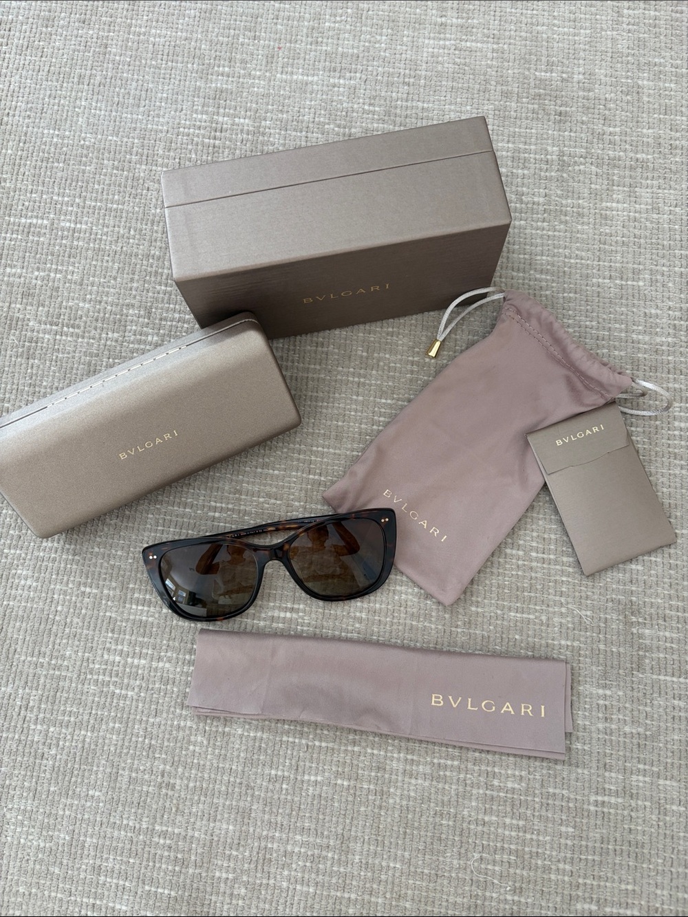 Bulgari Havana Gradient Sunglasses with Brown Lenses